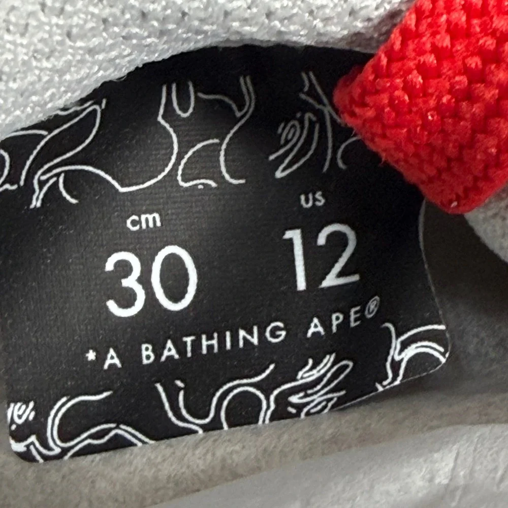 A Bathing Ape Shark Sta France Navy Red White Sneakers 1K20191302 Mens Size 12